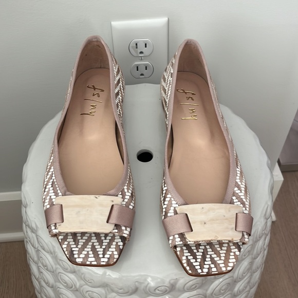 FS/NY French Soles Brown/White Peep Toe Loafers - Picture 2 of 9